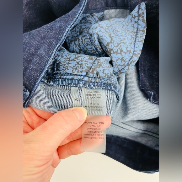 Soft Surroundings Dark Wash Boot Cut Straight Jeans - Picture 4 of 4